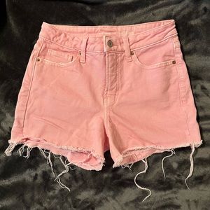 Old Navy Pink O. G. Straight High Rise Cut Off Shorts Size 2 Cotton Spandex